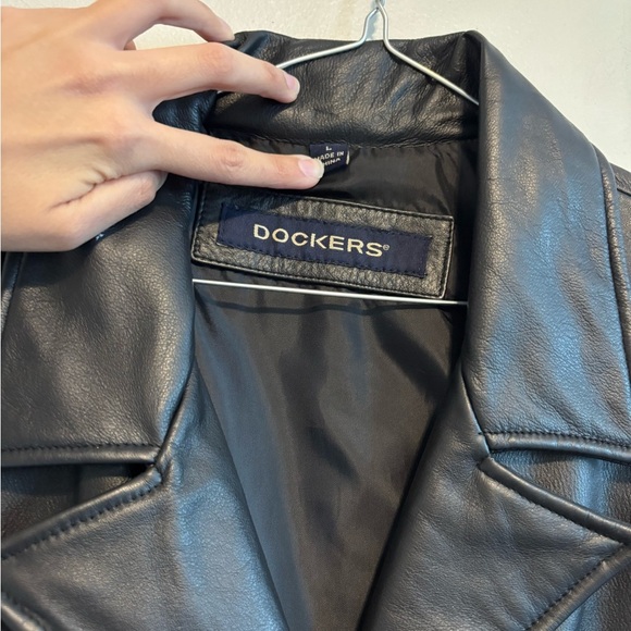 Vintage/Y2K Womens Black Leather Midi Button Up Jacket - Size Large - Picture 10 of 14